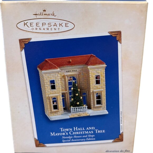 Hallmark Keepsake Ornament Town Hall & Mayors Christmas Tree 30th Anniversary Ed - Picture 1 of 3